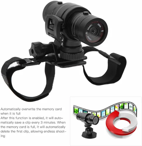 Vista 2 de Diyeeni Cámara deportiva para casco de bicicleta, mini cámara de acción completa de 1080p, cámara de video portátil gran angular de 120°, micrófono