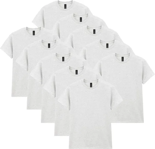 Vista 18 de Gildan Camiseta de algodón pesado para adultos, estilo G5000, paquete múltiple Gris ceniza (paquete de 2)