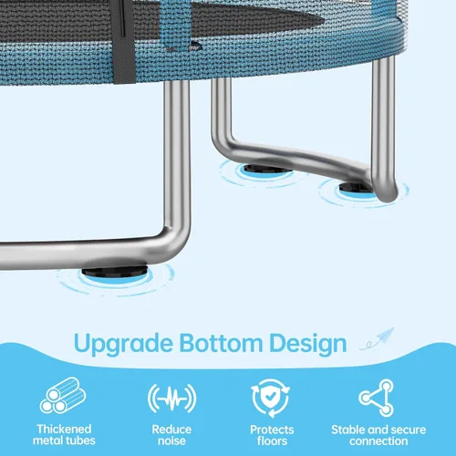 Vista 4 de LotFun Trampolín para niños, trampolín con red Azul