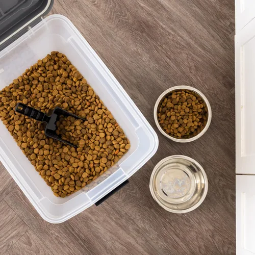 Vista 37 de Contenedor hermético para almacenamiento de alimentos Iris Premium, Bronceado, pequeño Wheels for Mobility, Airtight Seal, BPA-Free, Best for Bird