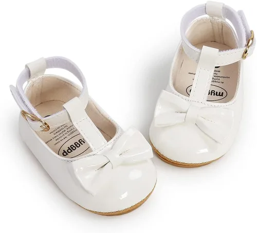 Vista 5 de Zapatos para bebé niño y niña, uniformes de boda, zapatos de vestir suaves con suela antideslizante, mocasines para caminar recién nacidos, cuna