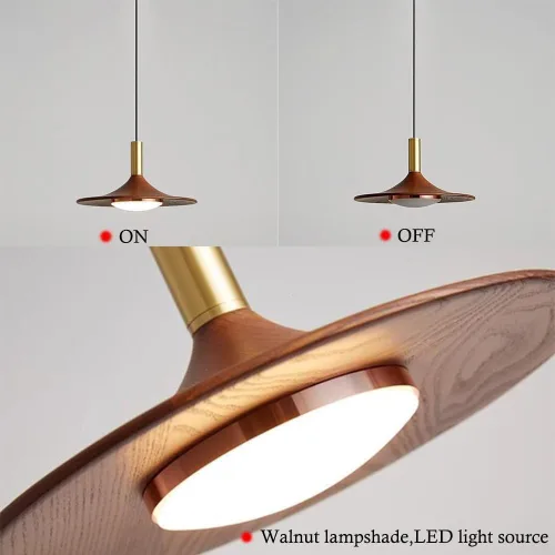 Vista 3 de Modern 10W Three Color Dimming Pendant Lights, Nordic Industrial Metal Ceiling Hanging Lighting, Height Adjustable Acrylic Shade Chandelier for