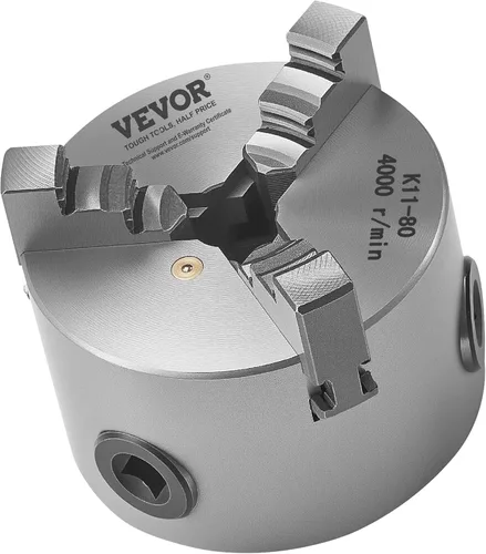 Vista 11 de VEVOR - Portabrocas para torno de 3 mandíbulas, 7,62 cm (80 mm), Portabrocas autocentrante, Rango de sujeción de 2-63 mm (0,08-2,48 pulgadas)