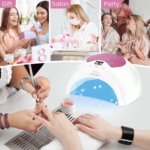 Vista 8 de Lámpara de uñas LED UV recargable con diseño de diamante y control táctil, 3 ajustes de temporizador, secado rápido para todos los esmaltes de gel