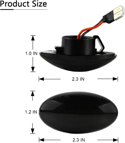 Vista 4 de Gempro - Lámpara intermitente LED con marcador lateral para MINI Cooper R50 R52 R53 2002-2006, para guardabarros delanteros, lente ahumada, 2