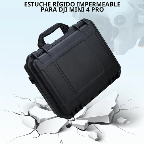 Vista 2 de Funda rígida para DJI Mini 4 Pro, funda de transporte impermeable con correa para todos los accesorios DJI Mini 4 Pro Fly More Combo Drone