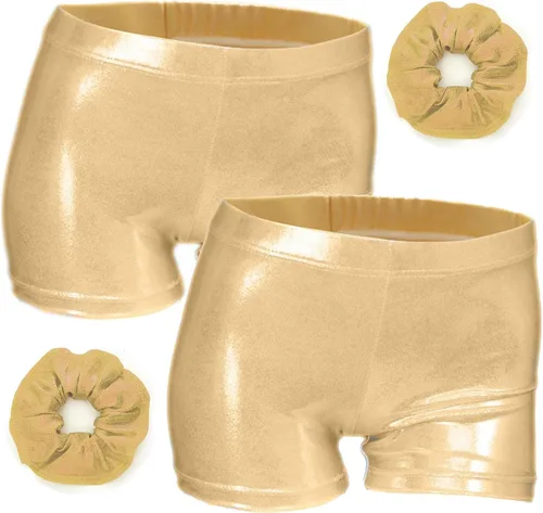 Vista 15 de Shorts de gimnasia para niñas y chicas con brillo, para danza, acrobacias o deportes, de 2-14 años 2 unidades azul profundo
