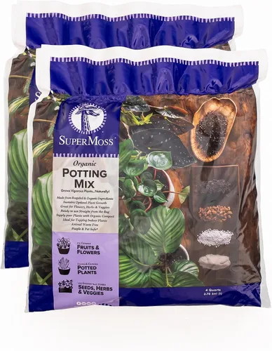 Vista 6 de SuperMoss 01999 Agromin - Mezcla para macetas de material verde reciclado orgánico, 4 cuartos de galón, natural