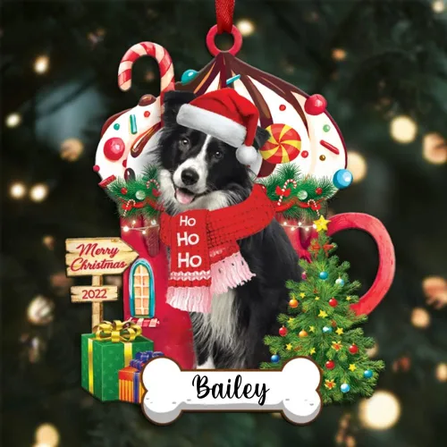 Vista 128 de Amantes de los perros de Navidad – Navidad de perros disponibles para muchos perros Shi Tzu – Adorno con forma personalizada, adorno de Navidad