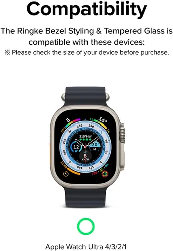 Vista 2 de Ringke Funda y protector de pantalla para Apple Watch Ultra 4/3/2/Ultra 49-01 (ST) Plata