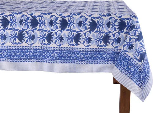 Vista 26 de ATOSII Mantel 100% algodón, Amara, floral, hecho a mano, rectangular, de lino, para cocina, comedor, fiestas, bodas, exteriores, picnics, Pascua