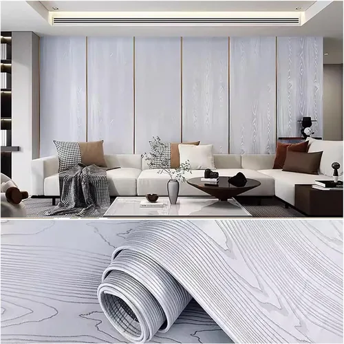 Vista 9 de Panel de pared 3D con textura de grano de madera, papel tapiz impermeable, papel tapiz autoadhesivo insonorizado, adecuado para sala de estar