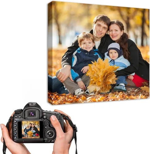 Vista 26 de YYYYHPP Impresiones en lienzo con tus fotos, arte de pared personalizado de foto a lienzo, impresión en lienzo para boda, familia, bebé, mascotas