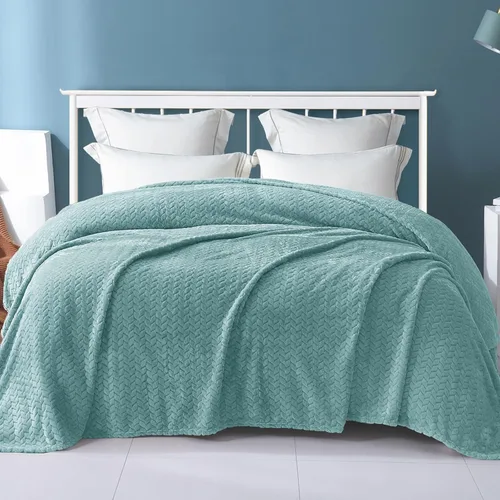Vista 2 de Exclusivo Mezcla - Manta de forro polar tamaño King para cama, 90 x 104 pulgadas, mantas suaves y acogedoras de franela jacquard, ligeras, mullidas