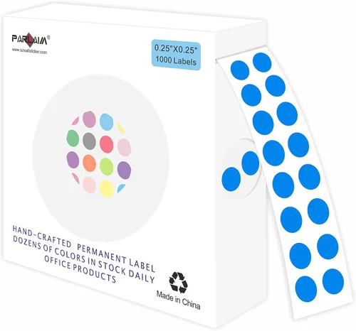 Vista 26 de PARLAIM Calcomanías de punto de código de color de 0.25 pulgadas, 1000 calcomanías de codificación en rollo para oficina, aula de estudiantes, Agua