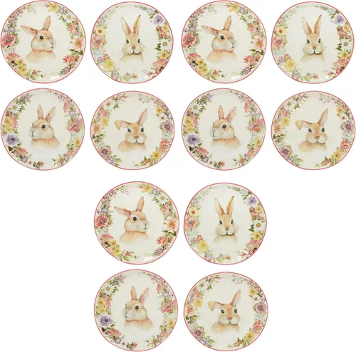 Vista 7 de Certified International Easter Garden - Plato de postre/ensalada de 8.5 pulgadas, juego de 4 diseños surtidos, multicolor