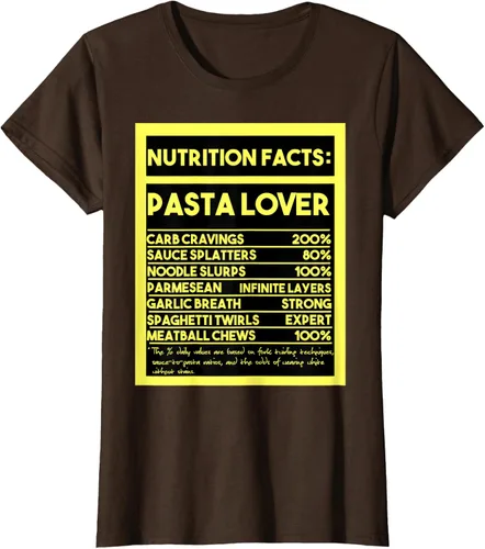 Vista 19 de Pasta Lover Nutrition Facts: The Ultimate Carb Connoisseur's T-Shirt Negro
