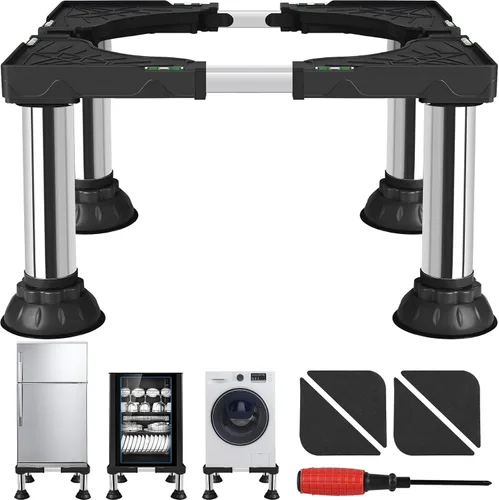 Vista 7 de ToLanbbt Soporte para Mini Nevera de Altura Ajustable 4.1"-5.1" Base de Soporte para Lavadora y Secadora con 4 Pies Resistentes Soporte para Máquina