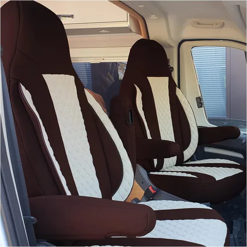 Vista 13 de BREMER SITZBEZÜGE Measure Pilot Seat Covers Compatible with Motorhome Ducato Weinsberg Adria Dethleffs Accessories,Set of 2 Protective Covers Black