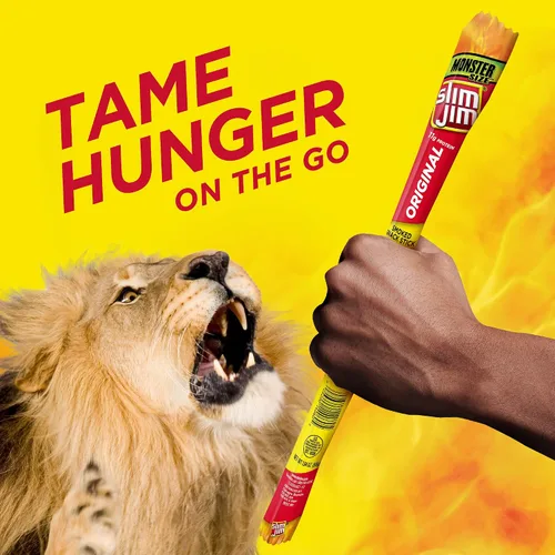 Vista 7 de Slim Jim Monster Smoked Jerky Sticks, sabor original, 1.94 onzas, 18