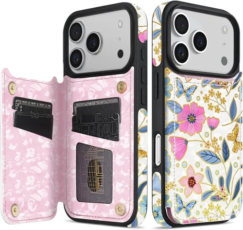 Vista 30 de NNH Funda tipo cartera compatible con iPhone Xs Max con bloqueo RFID, ranuras para tarjetas, folio de piel sintética, función atril, doble cierre