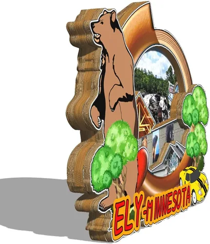 Vista 2 de Imán de madera para nevera de Ely Minnesota USA 3D, monumentos de viaje, coleccionables, recuerdos, decoración hecha a mano