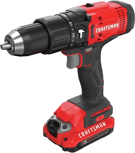 Vista 8 de CRAFTSMAN V20 Kit de taladro de martillo inalámbrico, 1/2 pulgada, 2 baterías y cargador incluidos (CMCD711C2)