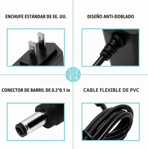 Vista 5 de Adaptador de cargador de fuente de alimentación de 15 V 2 A, cargador de CC en 15 V, fuente de alimentación de 15 V CC, cable de alimentación de CC