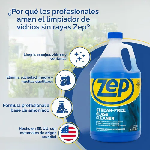 Vista 4 de Zep - Limpiador de vidrio sin rayas, 1 galón (caja de 2)