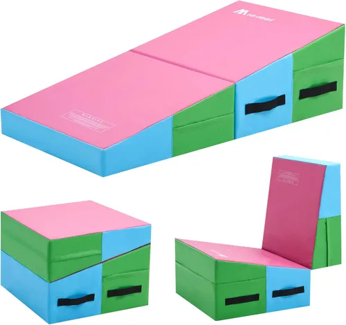 Vista 8 de Colchoneta de gimnasia con cuña inclinada para niños, para interiores y exteriores, equipo de entrenamiento y ejercicio, gimnasio en casa, yoga