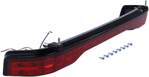 Vista 3 de TCMT Pestillos Negros de 10.7" para Maletero Cortado, Almohadilla de Respaldo, Luz Trasera LED con Señal de Giro Compatible con Harley Touring