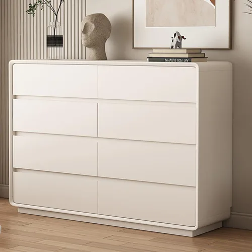 Vista 6 de LITFAD Mesita de noche moderna de estilo simple con 4 cajones de madera para dormitorio, armario de almacenamiento multifuncional para dormitorio