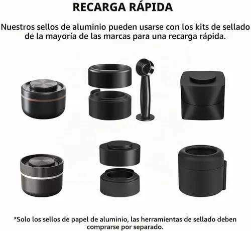 Vista 5 de Fanativita Tapas de sello de papel de aluminio universal para cápsulas Nespresso Vertuo, compatibles con cápsulas reutilizables Nespresso Vertuo