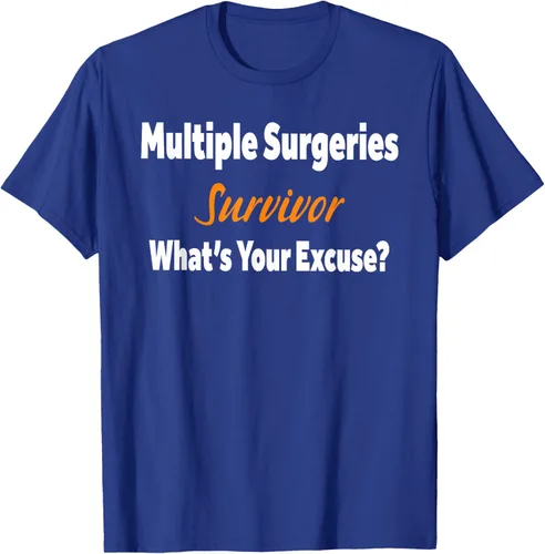 Vista 18 de Camiseta de regalo de cirugía múltiple para sobrevivientes de cirugía ¿Cuál es tu excusa?, Negro