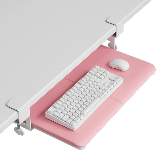 Vista 16 de BONTEC Bandeja para teclado debajo del escritorio, plataforma extraíble Negro