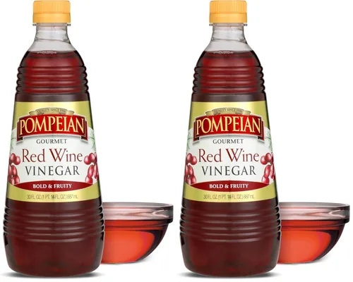 Vista 10 de Pompeian Vinagre de vino tinto orgánico gourmet, sin filtrar y sin pasteurizar, 16 onzas líquidas