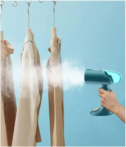Vista 3 de Vaporizador de mano para ropa, vaporizador portátil de ropa de viaje con 1500 W potente y ligero, plancha de vapor de tela para el hogar y viajes