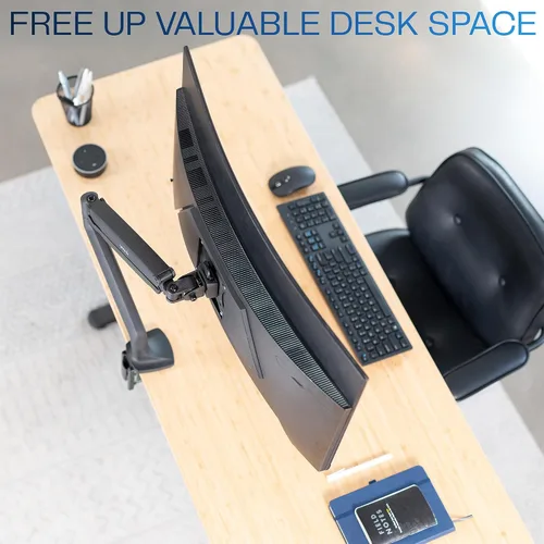 Vista 7 de VIVO Soporte de escritorio de aluminio premium ajustable en altura con brazo articulado para monitor único con resorte de gas, se adapta a pantallas