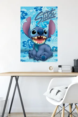 Vista 4 de Disney Lilo and Stitch - Póster de pared sentado, 34 pulgadas de largo x 22.4 pulgadas de ancho, versión sin marco