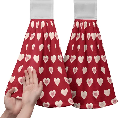Vista 48 de Honey Bee - Juego de 2 toallas colgantes de cocina de verano con lunares y lazo para colgar, toallas de cocina de granja amarillas, suaves