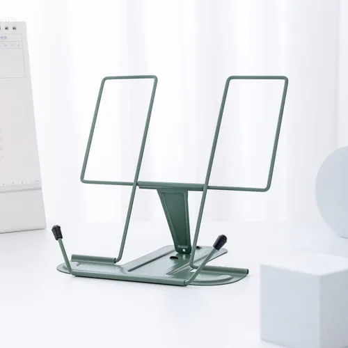 Vista 9 de MSDADA - Soporte de libros de metal para escritorio, soporte ajustable para lectura, soporte portátil para libros de cocina y documentos, soporte