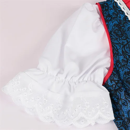 Vista 8 de QIGUANDZ Disfraz de Oktoberfest alemán para mujer, para adultos, Dirndl tradicional bávaro, cerveza, carnaval, Fraulein, cosplay, vestido