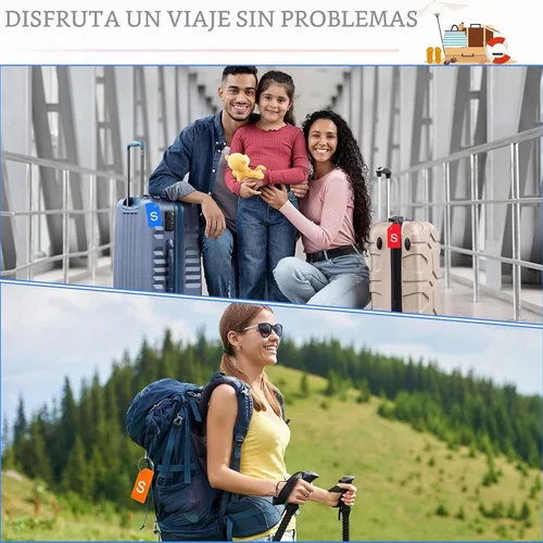 Vista 6 de Sweetude - 8 etiquetas de equipaje con lazo de acero de silicona, letra S