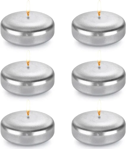 Vista 9 de Velas flotantes blancas de 3 pulgadas, sin perfume, velas de cera sin goteo Blanco