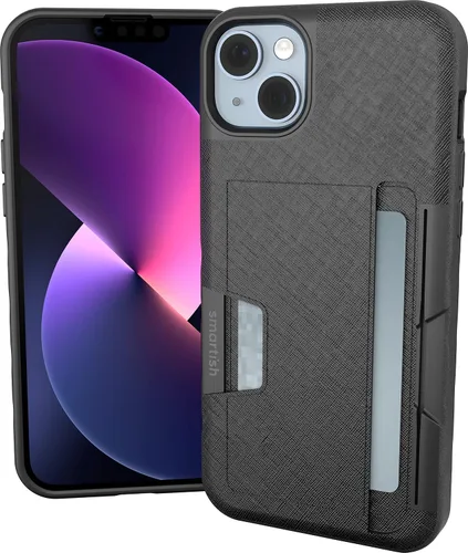 Vista 100 de Smartish Funda tipo cartera para iPhone 11 Pro - Wallet Slayer Vol. 2 [soporte protector delgado] tarjetero (seda) - Black Tie Affair