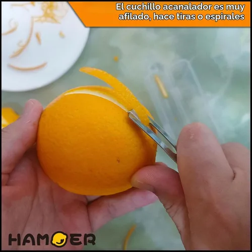 Vista 2 de Lemon Citrus Zester & Channel Knife Juego de 2 herramientas con una caja de almacenamiento