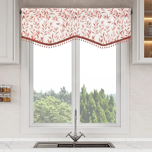 Vista 12 de VOGOL Cenefa floral negra para ventanas, patrón de pájaro, 52 x 18 pulgadas *Pájaro dorado