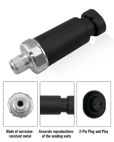 Vista 3 de Sensor de presión de aceite apto para Harley Davidson FLHTC FLHTK FLHTRU FLTRX FLHX Reemplazar 74438-99 74438-99A 32-1396, negro