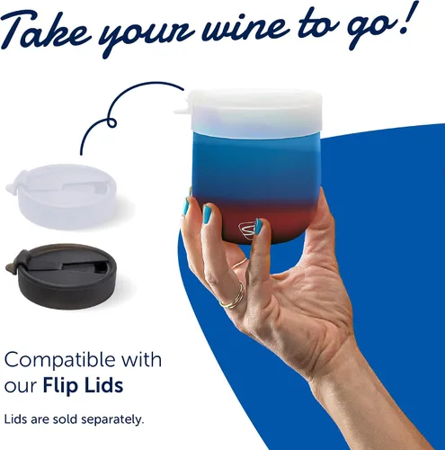 Vista 8 de Silipint - Copa de vino de silicona sin tallo de 12 onzas - Libre de BPA, irrompible, no tóxica, apta para lavavajillas, copa de vino irrompible