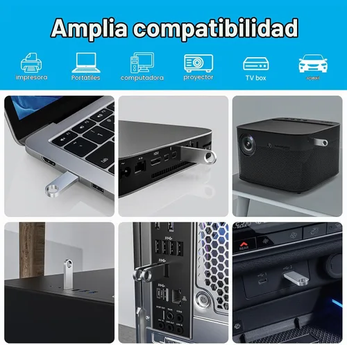 Vista 6 de ABLAZE Paquete de 10 unidades flash de 128MB, unidades flash USB 2.0 metálicas con llaveros USB Sticks Pendrives (Plateado)